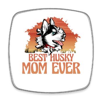 Best Husky Mom ever - Viereckiger Kühlschrankmagnet - Weiß - Vorne