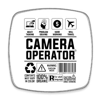 Le caméraman aime Movie Maker Le caméraman - Magnet carré - blanc - Devant