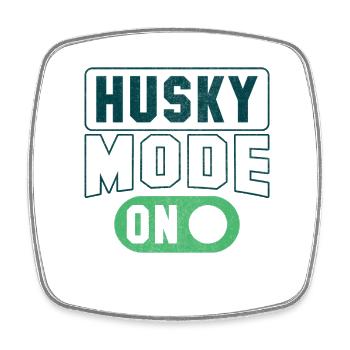 Husky mode on - Viereckiger Kühlschrankmagnet - Weiß - Vorne