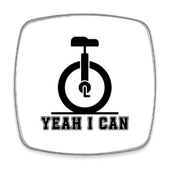 oui je peux monocycle vélo unicycle unicycle - Magnet carré - blanc - Devant