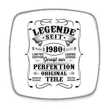 1980 - Square fridge magnet - white - Front