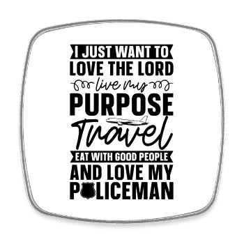 I Just Want To Love The Officer Police Officers - Square fridge magnet - white - Front