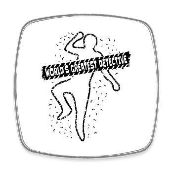 World's Greatest Detective Sheriff Cop Detectives - Square fridge magnet - white - Front