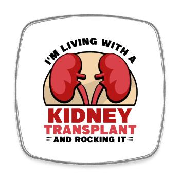I'm Living With A Kidney Transplant And Rocking It - Viereckiger Kühlschrankmagnet - Weiß - Vorne