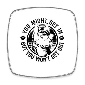 You Might Get In Retro Doggy German Shepherd Lover - Viereckiger Kühlschrankmagnet - Weiß - Vorne