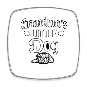 Grandma's little dog - Square fridge magnet - white - Front