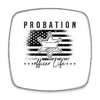 Probation Officer Life Police Probation Officers - Viereckiger Kühlschrankmagnet - Weiß - Vorne