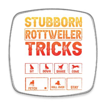 Stubborn Rottweiler Tricks - Viereckiger Kühlschrankmagnet - Weiß - Vorne