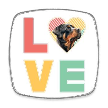 Love Rottweiler - Square fridge magnet - white - Front