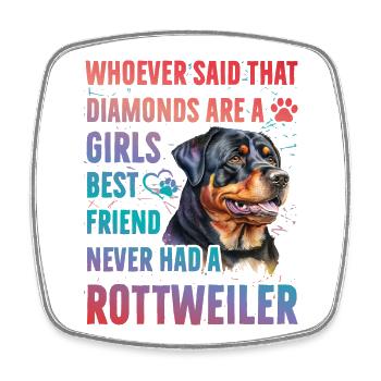 Rottweiler Meilleure amie des femmes - Magnet carré - blanc - Devant