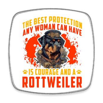 The best protection any woman can have Rottweiler - Square fridge magnet - white - Front