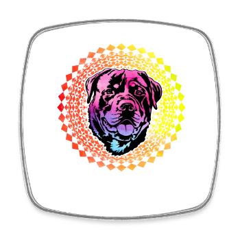 Rottweiler Retro - Square fridge magnet - white - Front