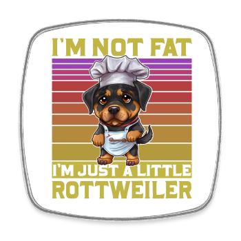 Je ne suis pas gros, je suis juste un petit Rottweiler - Magnet carré - blanc - Devant