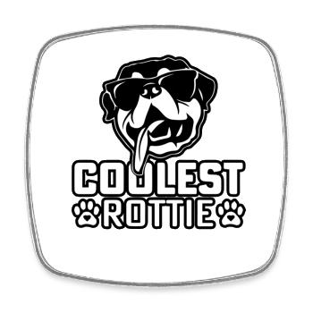 Coolest Rottie - Viereckiger Kühlschrankmagnet - Weiß - Vorne