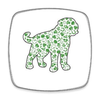 Rottweiler Saint-Patrick Irlandais - Magnet carré - blanc - Devant