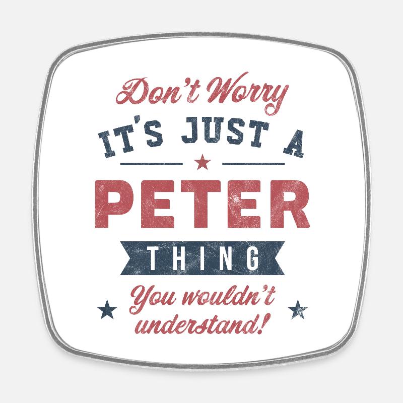 C’est un truc de Peter - Magnet carré - blanc