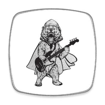 Bass Spieler Bassist Vatertag Geschenk Freund Fun - Viereckiger Kühlschrankmagnet - Weiß - Vorne