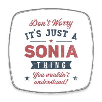 C’est un truc de Sonia - Magnet carré - blanc - Devant