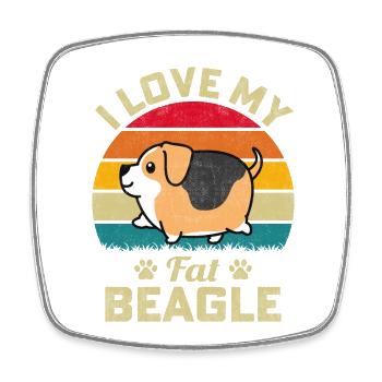 J’aime mon gros Beagle - Magnet carré - blanc - Devant