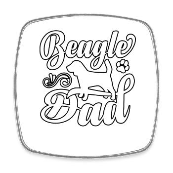 Beagle dad - Square fridge magnet - white - Front