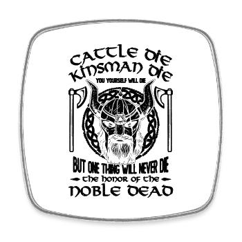 Cattle Die Kinsman Pagan Norse Mythology Lover - Viereckiger Kühlschrankmagnet - Weiß - Vorne