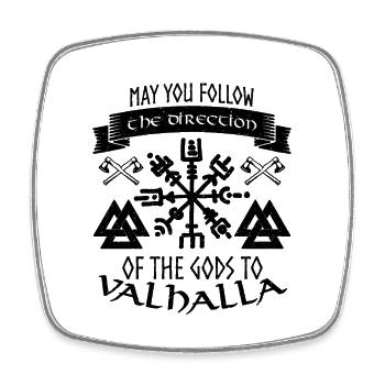 May You Follow Viking Runes Norse Mythology Lover - Viereckiger Kühlschrankmagnet - Weiß - Vorne
