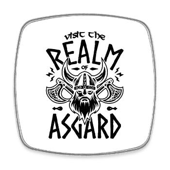 Visit the Realm Viking Runes Norse Mythology Lover - Viereckiger Kühlschrankmagnet - Weiß - Vorne