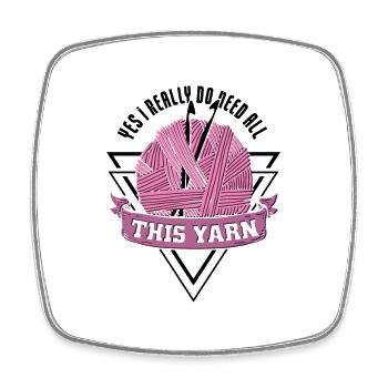 Yes I really do need all this yarn - Viereckiger Kühlschrankmagnet - Weiß - Vorne
