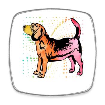 Beagle - Viereckiger Kühlschrankmagnet - Weiß - Vorne