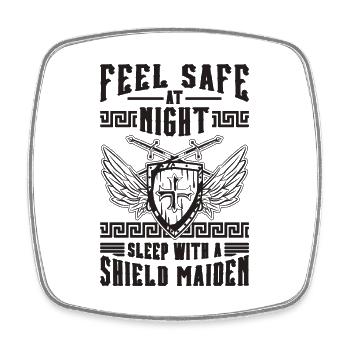 Feel Safe At Night Sleep Norse Goddess Valkyries - Viereckiger Kühlschrankmagnet - Weiß - Vorne