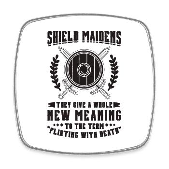 Shield Maidens They Give Norse Goddess Valkyries - Viereckiger Kühlschrankmagnet - Weiß - Vorne