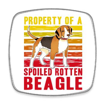 Property of a spoiled rotten Beagle - Square fridge magnet - white - Front