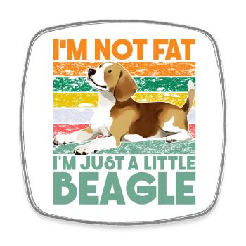 I'm not fat I'm just a little Beagle - Square fridge magnet - white - Front