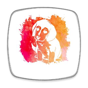 Beagle Hund - Viereckiger Kühlschrankmagnet - Weiß - Vorne