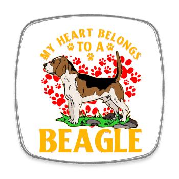My Heart belongs to a Beagle - Square fridge magnet - white - Front