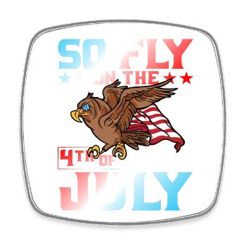 So fly on the 4th of July - Square fridge magnet - white - Front