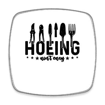 Hoeing Ain't Easy Herbalism Herb Lover Herbalist - Square fridge magnet - white - Front