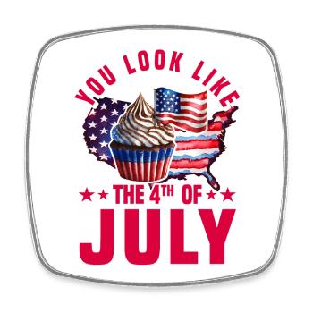 Vous ressemblez au 4 juillet - Magnet carré - blanc - Devant