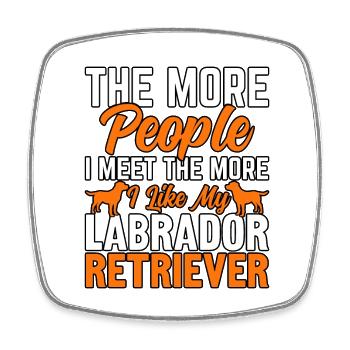 LABRADOR RETRIEVER - Viereckiger Kühlschrankmagnet - Weiß - Vorne