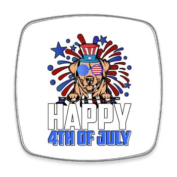 HAPPY 4TH OF JULY - Viereckiger Kühlschrankmagnet - Weiß - Vorne
