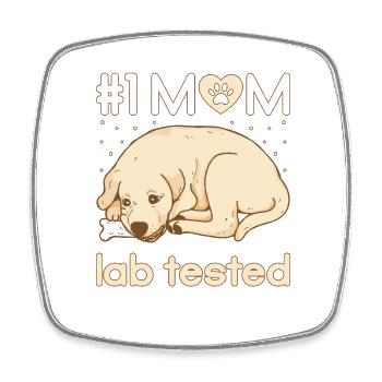 mom lab tested - Viereckiger Kühlschrankmagnet - Weiß - Vorne