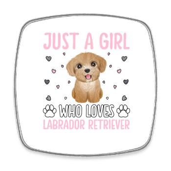 Juste une fille qui aime Labrador Retriver - Magnet carré - blanc - Devant