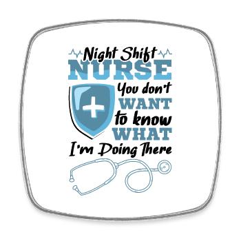 Night Shift Nurse - Viereckiger Kühlschrankmagnet - Weiß - Vorne