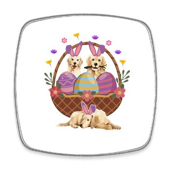 Labrador Ostern - Viereckiger Kühlschrankmagnet - Weiß - Vorne