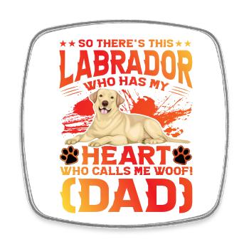 Labrador Dad - Viereckiger Kühlschrankmagnet - Weiß - Vorne