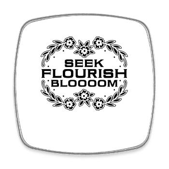 Seek Flourish Bloooom Florist Gardening Florists - Square fridge magnet - white - Front