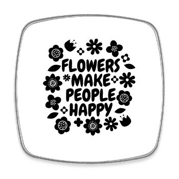 Flowers Make People Happy Florist Bouquet Florists - Viereckiger Kühlschrankmagnet - Weiß - Vorne