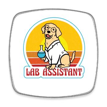 Labrador Lab Assistant - Viereckiger Kühlschrankmagnet - Weiß - Vorne