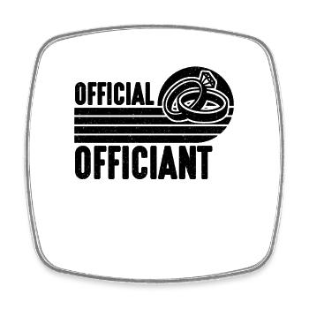 Officiant officiel Rétro Pasteur Ministre Officiant - Magnet carré - blanc - Devant