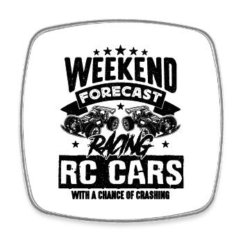 Weekend Forecast Racing Rc Model Maker RC Racer - Viereckiger Kühlschrankmagnet - Weiß - Vorne